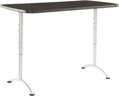 ICEBERG - 60" Long x 30" Wide x 42" High Stationary Rectangular Conference Table - 1-1/8" Thick, Graphite (Color), Melamine/Laminate/Steel - Makers Industrial Supply