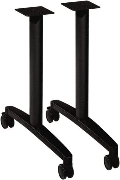 Hon - 23-1/2" Long x 39-1/4" Wide x 28-3/8" High Stationary Leg Base Table - Black, Aluminum - Makers Industrial Supply