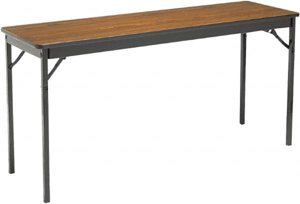 Barricks - 18" Long x 60" Wide x 30" High, Folding Table - Walnut & Black - Makers Industrial Supply