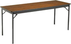 Barricks - 24" Long x 72" Wide x 30" High, Folding Table - Walnut & Black - Makers Industrial Supply