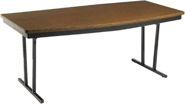 Barricks - 36" Long x 72" Wide x 30" High, Folding Table - Walnut & Black - Makers Industrial Supply