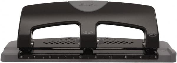 Swingline - Paper Punches Type: 20 Sheet Three-Hole Punch Color: Black/Gray - Makers Industrial Supply