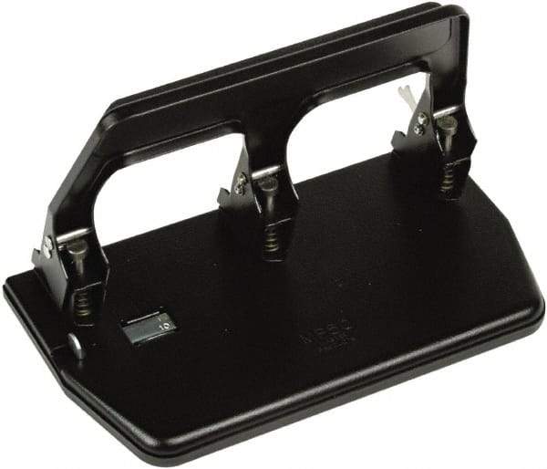 Master - Paper Punches Type: 40 Sheet Three-Hole Punch Color: Black - Makers Industrial Supply