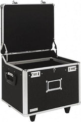 Vaultz - 1 Compartment, 15-1/4" Wide x 11-1/2" High x 12-1/4" Deep, Portable Storage Box - Aluminum, Chrome & PVC, Black - Makers Industrial Supply