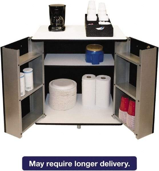 Vertiflex Products - Black & White Refreshment Stand - Use with Microwave, Coffee Maker - Makers Industrial Supply