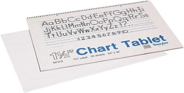 Pacon - Chart Tablets with Manuscript Cover, Ruled, 24 x 16, White, 25 Sheets/Pad, Easel Pads - Use with Whiteboards, Chalkboards, Walls, Easel St&s - Makers Industrial Supply