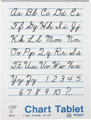 Pacon - Chart Tablets with Cursive Cover, Ruled, 24 x 32, White, 25 Sheets, Easel Pads - Use with Whiteboards, Chalkboards, Walls, Easel St&s - Makers Industrial Supply