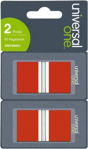 Universal One - Self-Stick Page Flags Style: Flag Color: Red - Makers Industrial Supply