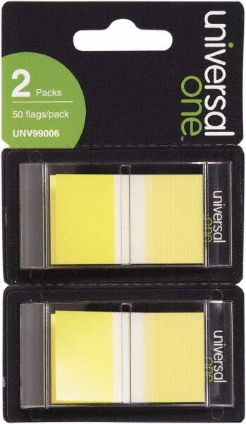 Universal One - Self-Stick Page Flags Style: Flag Color: Yellow - Makers Industrial Supply