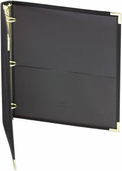 Samsill - 225 Sheet Capacity, 11 x 8-1/2", Non-View Ring Binder - Vinyl, Black - Makers Industrial Supply