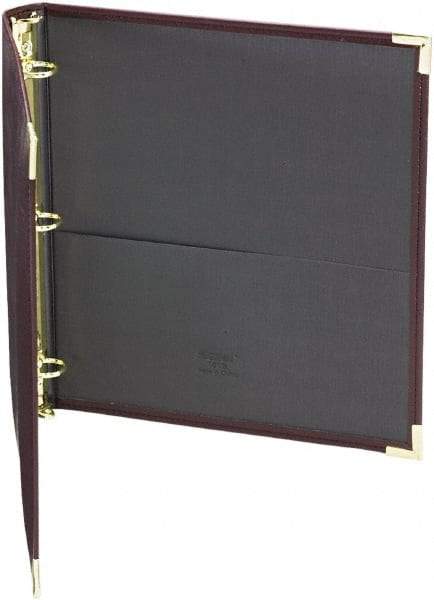 Samsill - 225 Sheet Capacity, 11 x 8-1/2", Non-View Ring Binder - Vinyl, Burgundy - Makers Industrial Supply