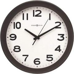 Howard Miller - White Face, Dial Wall Clock - Analog Display, Black Case, Runs on AA Battery - Makers Industrial Supply