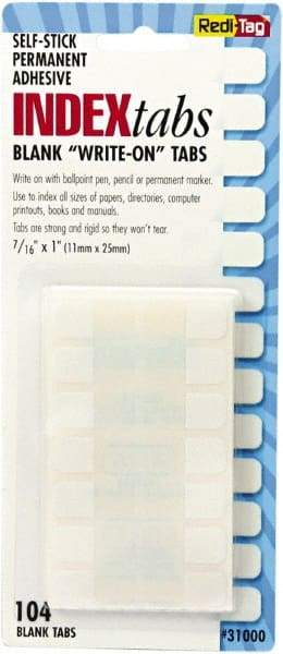 Redi-Tag - 1" 104 Tabs, Self-Adhesive, Self-Adhesive File Folder Tabs - White - Makers Industrial Supply