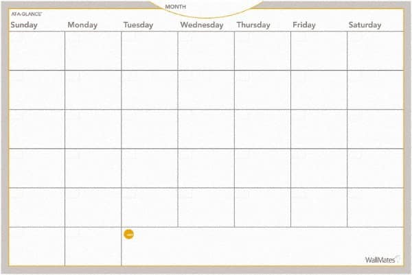 AT-A-GLANCE - 36 Sheet, 36 x 24", Monthly Planning Surface - Gray, White & Orange - Makers Industrial Supply