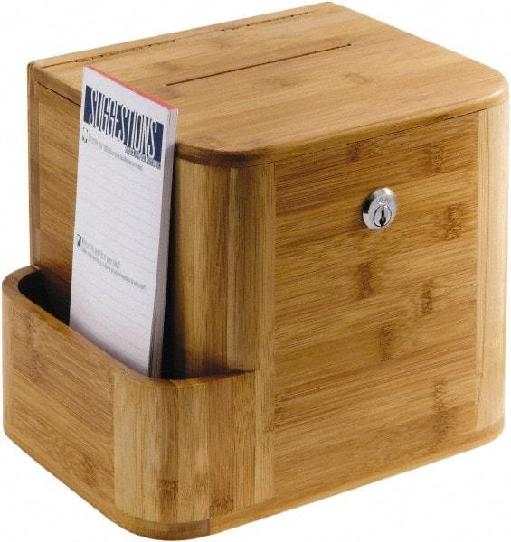 Safco - 10" Wide x 8" Deep x 14" High, Suggestion Box - Natural - Makers Industrial Supply