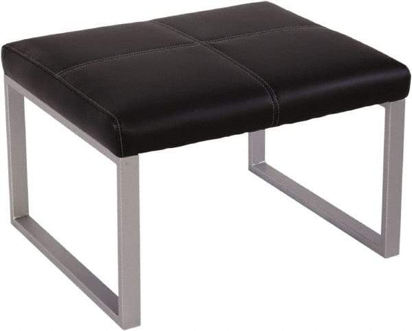 ALERA - 26-3/8" Wide, 17-3/8" High Cube Ottoman - Black/Silver - Makers Industrial Supply