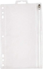 OXFORD - 6 x 9-1/2" 1 Tabs, 5-Hole Punched, Binder Pockets Divider - Clear, White Tabs, Clear/White Folder - Makers Industrial Supply