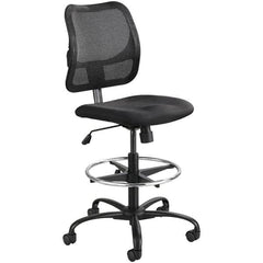 Safco - 23 to 33" High Extended Height Chair - 25" Wide x 25" Deep, 100% Polyester Seat, Black - Makers Industrial Supply