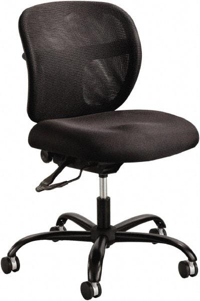 Safco - 18-1/2 to 22" High Task Chair - 26" Wide x 26" Deep, 100% Polyester Seat, Black - Makers Industrial Supply