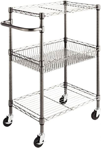 ALERA - 500 Lb Capacity, 28" Wide x 16" Long x 39" High Standard Utility Cart - 2 Shelf, Steel - Makers Industrial Supply