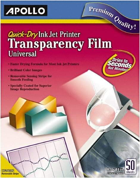 Apollo - Transparency Films & Sleeves Audio Visual Conference Accessory Type: Transparency Sleeves For Use With: Inkjet Printers; Copiers - Makers Industrial Supply