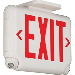 Hubbell Lighting - Combination Exit Signs Mounting Type: Wall Mount; Ceiling Mount Number of Faces: 1 - Makers Industrial Supply