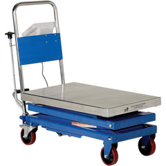 Vestil - Lifting Tables; Type: Scissor Cart ; Lift Style: Scissor ; Style: Foot Pump ; Load Capacity (Lb.): 1000.000 ; Minimum Height (Inch): 14 ; Lift Height (Inch): 38 - Exact Industrial Supply