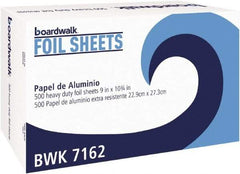 Boardwalk - Pop-Up Aluminum Foil Wrap Sheets, 9 x 10-3/4, Silver, 500/Box, 6 Boxes/Carton - Use with Food Protection - Makers Industrial Supply