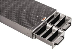 Jobox - 2 Compartment 2 Drawer Tool Cabinet - 24" Wide x 50" Deep x 6" High, Aluminum, Silver - Makers Industrial Supply