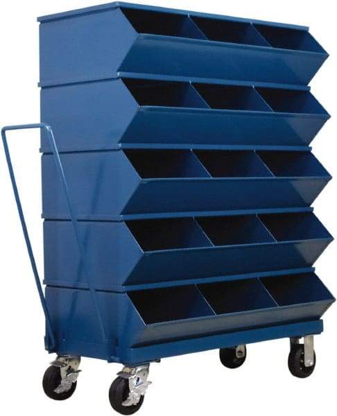 Stackbin - 5 Bin, Shelving Unit with Openings & Base - 37" Wide x 49-3/4" High - Makers Industrial Supply