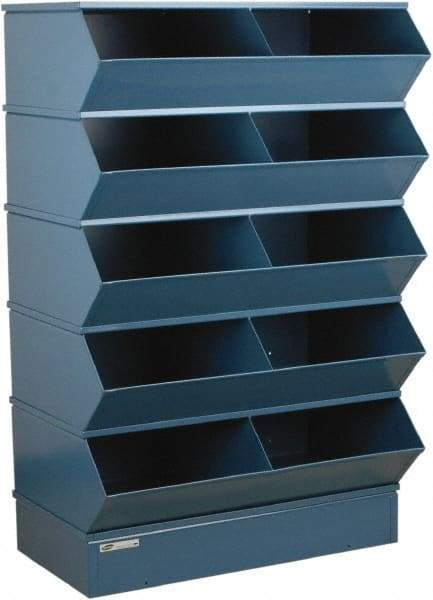 Stackbin - 5 Bin, Shelving Unit with Openings & Base - 37" Wide x 55" High - Makers Industrial Supply