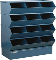 Stackbin - 4 Bin, Shelving Unit with Openings & Base - 37" Wide x 44" High - Makers Industrial Supply