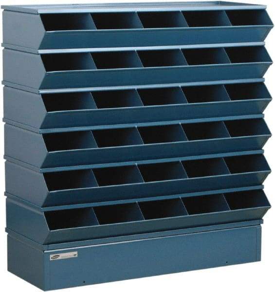 Stackbin - 6 Bin, Shelving Unit with Openings & Base - 37" Wide x 36" High - Makers Industrial Supply