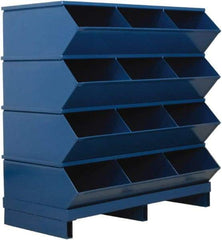 Stackbin - 4 Bin, Shelving Unit with Openings & Base - 37" Wide x 38" High - Makers Industrial Supply