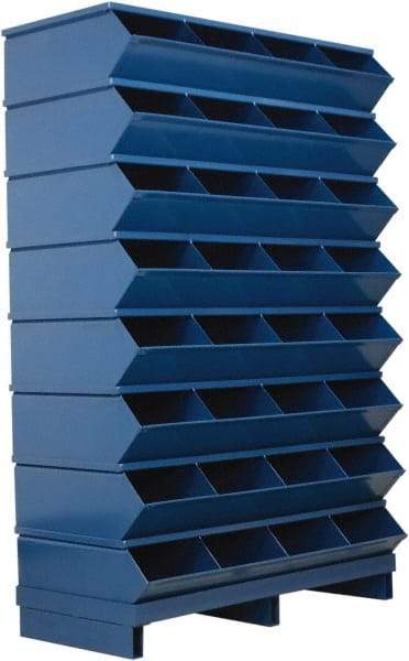 Stackbin - 8 Bin, Shelving Unit with Openings & Base - 37" Wide x 57-3/4" High - Makers Industrial Supply