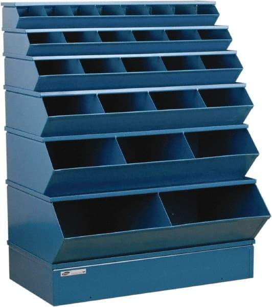 Stackbin - 6 Bin, Shelving Unit with Openings & Base - 37" Wide x 53" High - Makers Industrial Supply