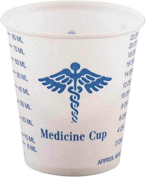 Solo - Paper Medical & Dental Graduated Cups, 3 oz - White & Blue - Makers Industrial Supply