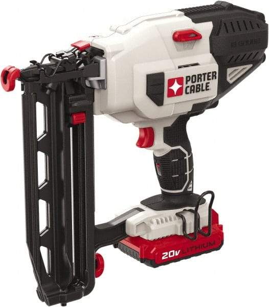 Porter-Cable - Cordless Finish Nailer Kit - 16 Gauge Nail Diam, 2-1/2" Long Nail, Lithium-Ion Batteries Included - Makers Industrial Supply