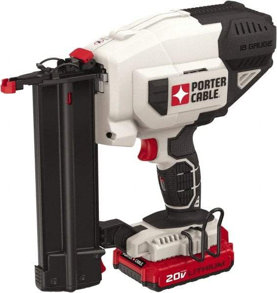 Porter-Cable - Cordless Brad Nailer Kit - 18 Gauge Nail Diam, 2" Long Nail, Lithium-Ion Batteries Included - Makers Industrial Supply