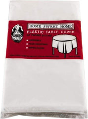 Tablemate Products - Table Set Round Table Cover, Plastic, 84" Diam, White, 6/Pack - Makers Industrial Supply