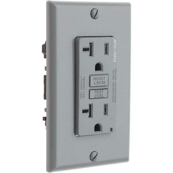 Leviton - GFCI Receptacles Grade: Commercial Color: Gray - Makers Industrial Supply