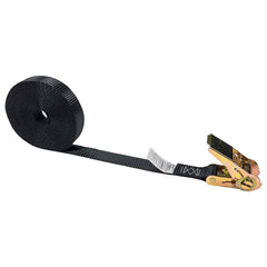 US Cargo Control - Slings & Tiedowns (Load-Rated); Type: Ratchet Tie Down ; Length (Feet): 20 ; Basket Capacity (Lb.): 500 ; Material: Polyester ; Color: Black - Exact Industrial Supply