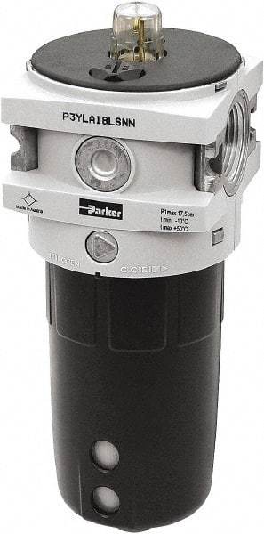 Parker - 3/4" NPT, 254 Max psi Hi-Flow Lubricator - Polypropylene Bowl, Aluminum Body, 315 CFM, 140°F Max Temp, 3-1/2" Wide x 9.7" High - Makers Industrial Supply