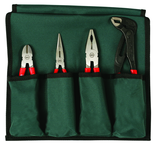 Soft Grip 4 Pc. Set Combination; Long Nose;Water Pump Pliers & Diagonal Cutter - Makers Industrial Supply
