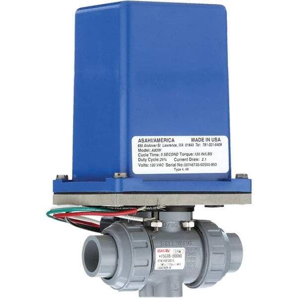 Asahi/America - Actuated Ball Valves   Actuator Type: Electric    Pipe Size: 1-1/2 (Inch) - Makers Industrial Supply