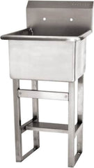 SANI-LAV - 18" Long x 18" Wide Inside, 1 Compartment, Grade 304 Stainless Steel Utility Sink Single Foot Pedal Valve - 14 Gauge, 21" Long x 20-1/2" Wide x 48" High Outside, 12" Deep - Makers Industrial Supply