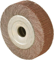 Camel Grinding Wheels - 6" Diam, 40 Grit Aluminum Oxide Unmounted Flap Wheels - 1" Hole, 2" Wide, Coated, Medium Grade, 5,000 Max RPM, X/Y Weighted Cloth Backing - Makers Industrial Supply