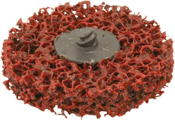 Camel Grinding Wheels - 3" Medium Grade Aluminum Oxide Deburring Disc - 1/2" Center Hole, Quick Change Connection, Red - Makers Industrial Supply