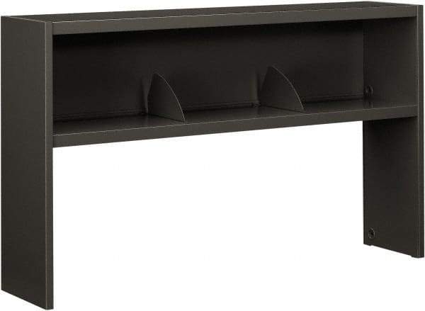 Hon - 1 Shelf, 34-3/4" High x 60" Wide Bookcase - 13-1/2" Deep, High-Pressure Laminate/Steel, Charcoal - Makers Industrial Supply