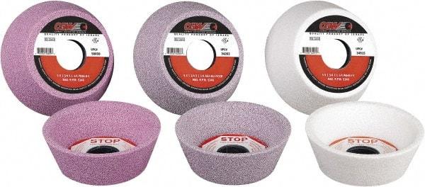 Camel Grinding Wheels - 5" Diam, 1-1/4" Hole Size, 1-3/4" Overall Thickness, 46 Grit, Type 11 Tool & Cutter Grinding Wheel - Medium Grade, Aluminum Oxide, H Hardness, Vitrified Bond - Makers Industrial Supply